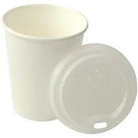 White Compost Lids For Disp Cup 6oz X 1000