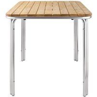 Bolero Square Ash and Aluminium Table 700mm