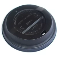 12/16oz Black 89mm Compostable Lid X1000