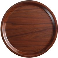 Cambro Mykonos Laminate Round Canteen Tray Walnut 380mm (24 Pack)