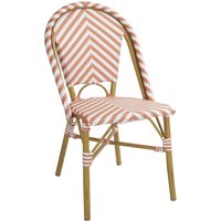 Bolero Parisian Style Rattan Side Chairs Coral (Pack of 2)