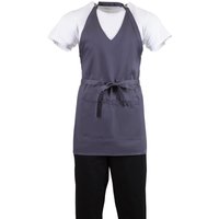 Whites V Neck Service Apron Charcoal