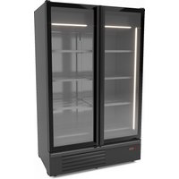 CombiSteel 2 Glass Door Freezer Black 1230L