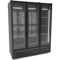 CombiSteel Refrigerator 3 Glass Door Black 1555L