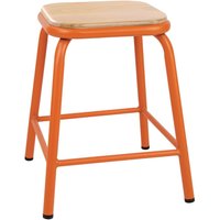Bolero Cantina Low Stools with Wooden Seat Pad Orange (4 pack)