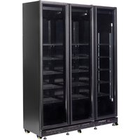 REFRIGERATOR 3 GLASS DOORS BLACK NAP-1200 *TRANSPORT ON REQUEST*