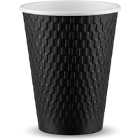 12oz Black Embossed PE DW Hot Cups (20 x 25's)