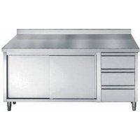 CombiSteel 700 Worktable Upstand 2 Sliding Doors 3 Drawers 2000
