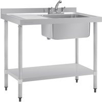 Vogue Single Sink Left Hand Drainer 1000mm