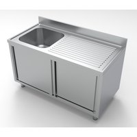CombiSteel 700 Sink Unit Sliding Doors 1 Left 1400