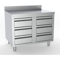 700 WORKTABLE WITH 6 DRAWERS WITH UPSTAND 1000