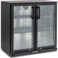 KOLDBOX Double Glass Hinged Door Bottle Cooler Black KBC2