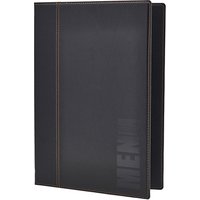 Contemporary A4 Menu Holder Black 4 Pages
