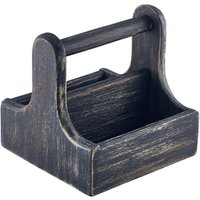 Small Black Wooden Table Caddy