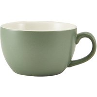 GenWare Porcelain Matt Sage Bowl Shaped Cup 25cl/ 8.75oz - Pack of 6