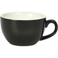 Genware Porcelain Black Bowl Shaped Cup 25cl/ 8.75oz - Pack of 6