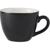 Genware Porcelain Black Bowl Shaped Cup 9cl/ 3oz - Pack of 6