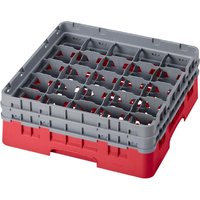 Cambro Camrack Red 25 Compartments Max Glass Height 133mm