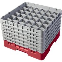 Cambro Camrack Red 36 Compartments Max Glass Height 298mm