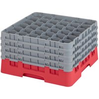 Cambro Camrack Red 36 Compartments Max Glass Height 238mm