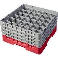 Cambro Camrack Red 36 Compartments Max Glass Height 215mm