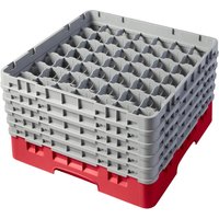 Cambro Camrack Red 49 Compartments Max Glass Height 258mm