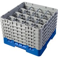 Cambro Camrack Blue 16 Compartments Max Glass Height 298mm