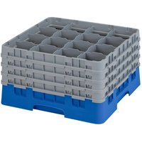 Cambro Camrack Blue 16 Compartments Max Glass Height 238mm