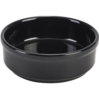 Genware Porcelain Black Round Dish 10cm/4"