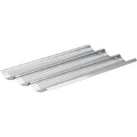 De Buyer Perforated Baguette Baking Tray Stainless Steel 245x400mm (3 Pack)