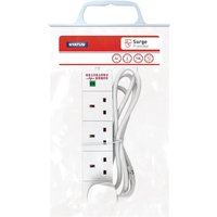 Status 4 Way Surge Protected Extension Socket White 2m