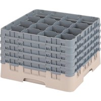 Cambro Camrack Beige 16 Compartments Max Glass Height 279mm