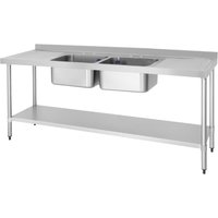 Vogue Double Sink with Double Drainer 2100mm