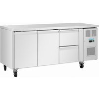 Polar U-Series 2 Door & 2 Drawer Counter Fridge 242Ltr