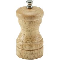 Genware Light Wood Salt Or Pepper Grinder 10cm - Pack of 6
