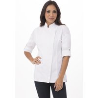 Chef Works Urban Womens Hartford Lightweight L/S Zipper Coat White Size XL