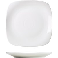 Genware Porcelain Rounded Square Plate 27cm/ 10.5" - Pack of 6
