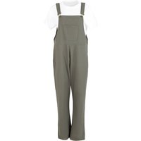 Southside Bib & Brace Cotton Canvas Dungarees Khaki Black S
