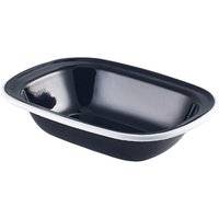 Enamel Pie Dish Black with White Rim 18cm - Pack of 12