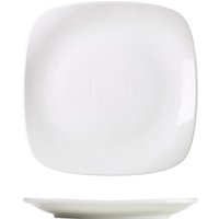 Genware Porcelain Rounded Square Plate 25cm/ 9.75" - Pack of 6