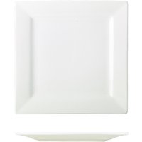 Genware Porcelain Square Plate 26cm/ 10.25" - Pack of 6