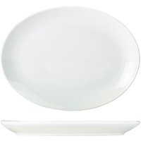 Genware Porcelain Oval Plate 36cm/ 14" - Pack of 6