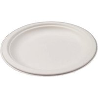 6" Round Bagasse Side Plate White