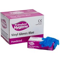 Vinyl Blue Powdered Medium Gloves X1000