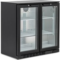 BLIZZARD Double Hinged Glass Door Bottle Cooler Black BAR2