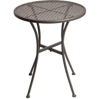 Bolero Round Steel Patterned Bistro Table Grey 600mm