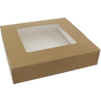 Tart Box Brown with Window 9.5"x9.5"x2"