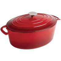 Vogue Red Oval Casserole Dish 5Ltr