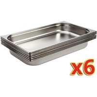 Vogue Stainless Steel 1/1 Gastronorm Trays 65mm (6 Pack)