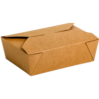No.3 Kraft Biobox Containers (66oz) ( 196x139x63mm) (HxLxD) (4x50's)